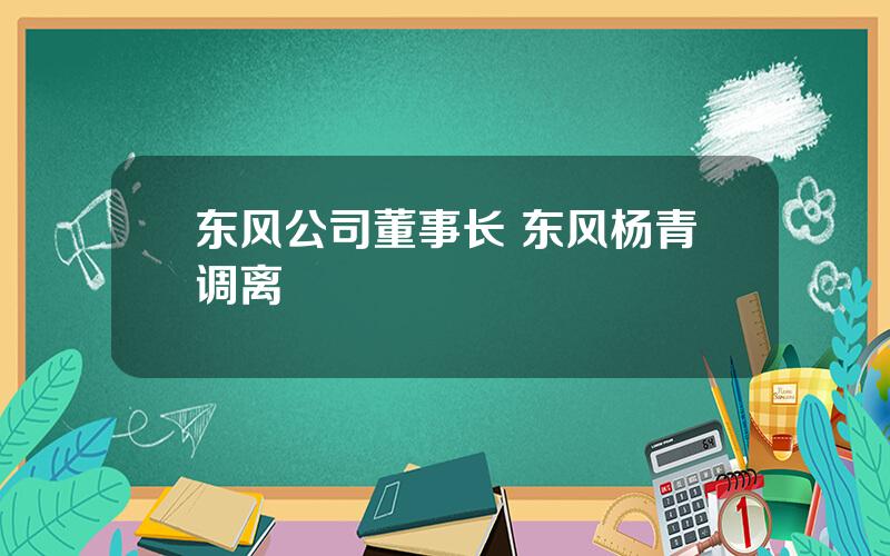 东风公司董事长 东风杨青调离